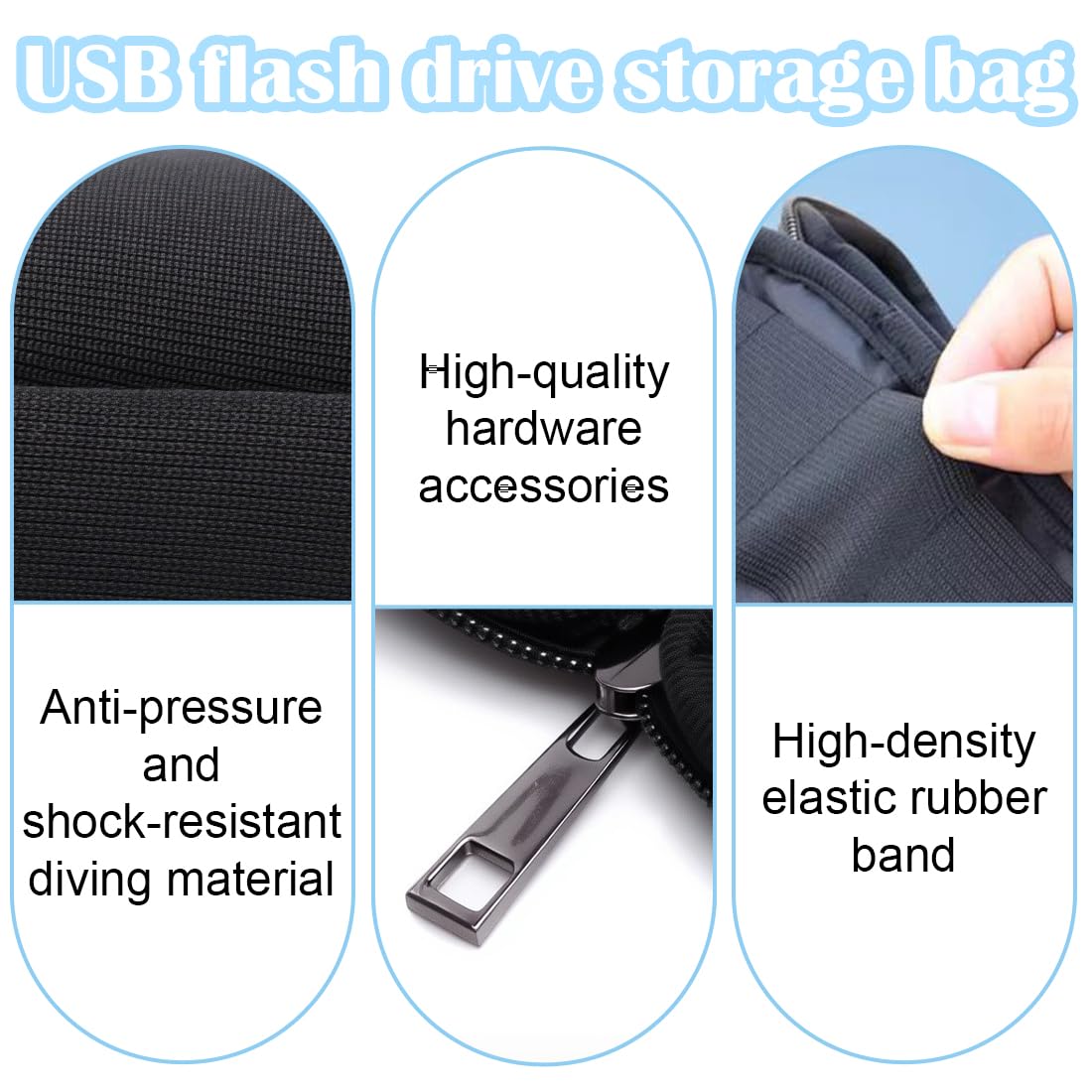 1 Pezzo Custodia per Chiavette USB, Borsa Organizer Unità Flash, Borsa Portaoggetti per Chiavetta USB con 6 Scomparti, Accessori Elettronici per Chiavette USB,Pen Drive,Jump Drive