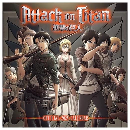 Danilo Calendario 2026 pared Attack on Titan - Calendario pared 2026 - Planificador mensual 30x30 cm | Calendario 2026 Attack on Titan