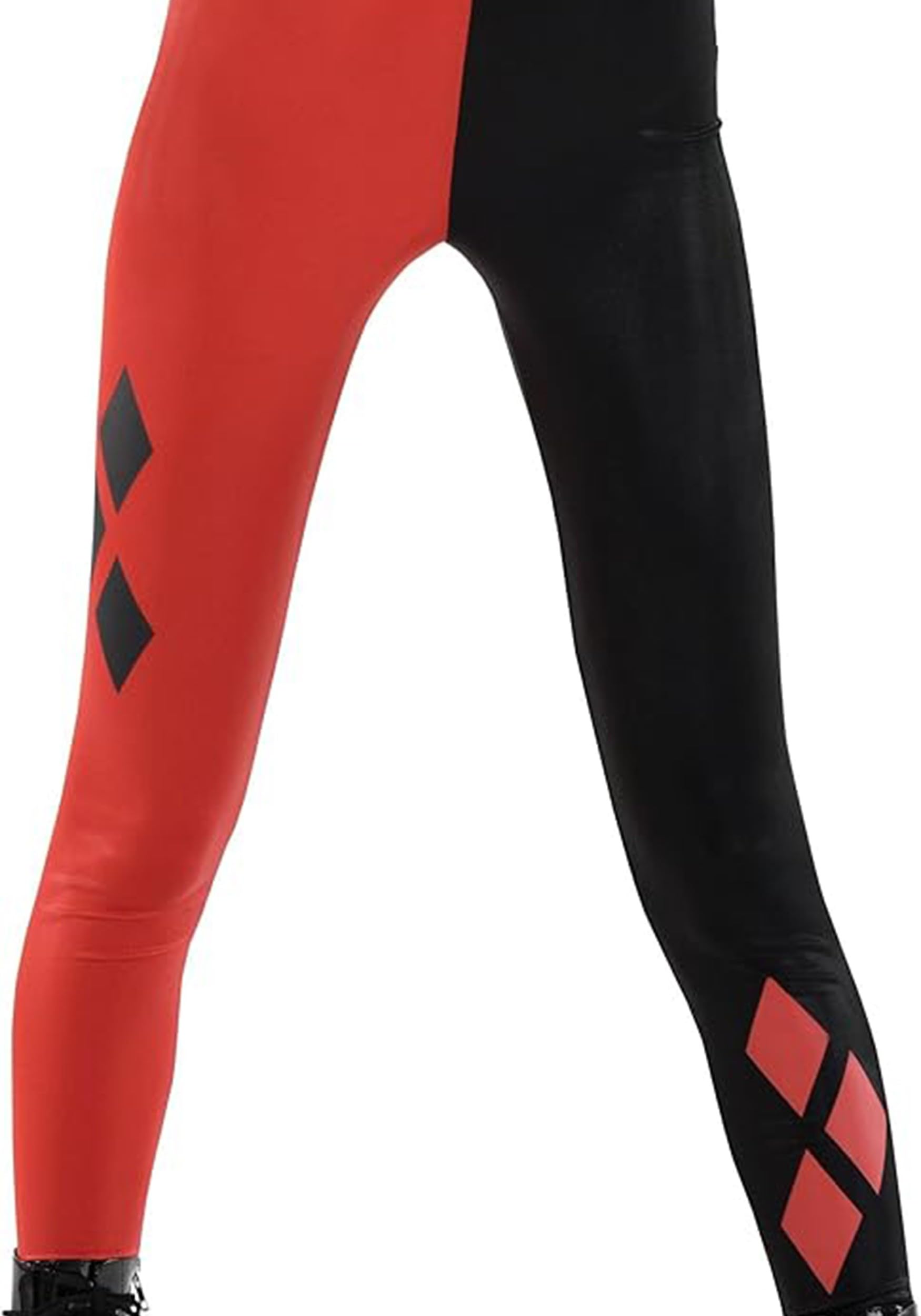 Costume DC Harley Quinn pour femme | Combinaison de super-héros méchant avec ceinture et masque pour les yeux pour Halloween, fêtes à thème
