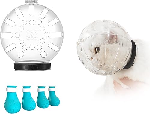 Bozal de gato para aseo, bozal de burbujas y botas para recortar uñas, máscara de aseo para gatos con antimordeduras, casco de astronauta de gato,