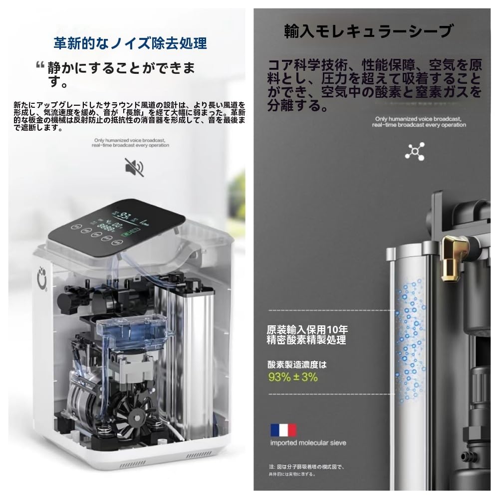 Amazon | 酸素製造機 高濃度酸素発生器老人用酸素発生器 酸素濃度93%±3
