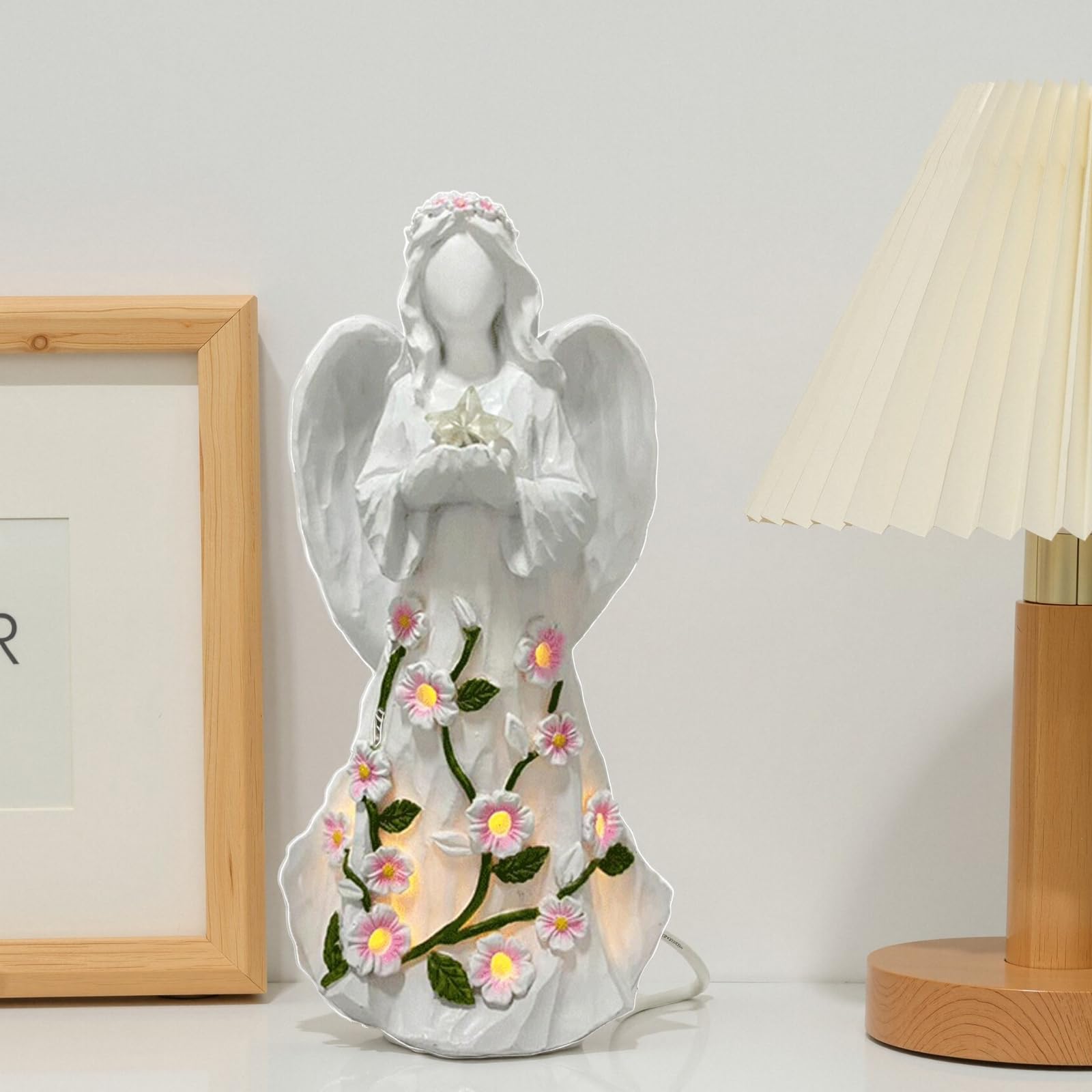 Lampada da scrivania Decorativa con Statua in Resina Guard Angell