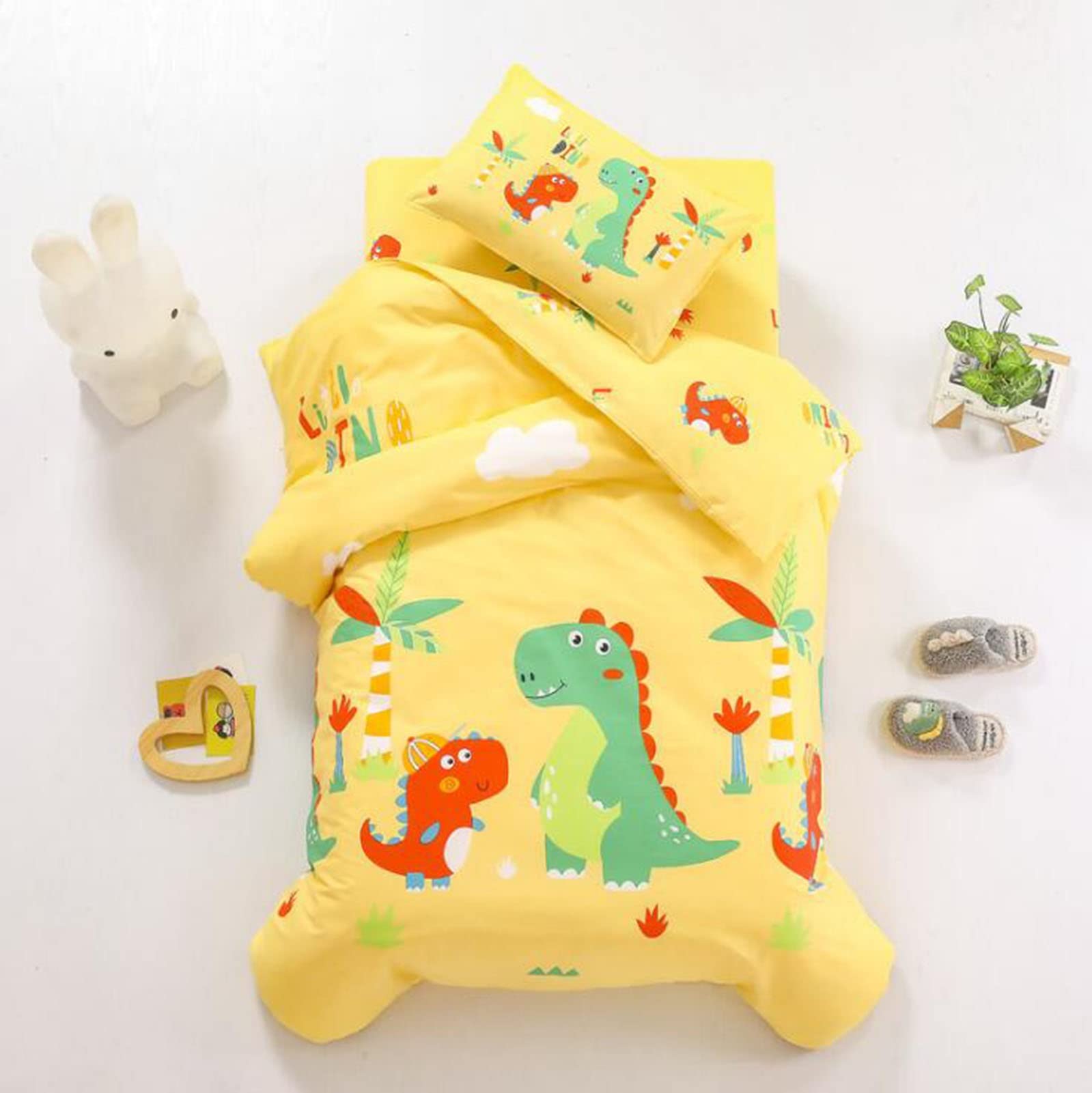 JBHURF Children's Bedding Set, Pure Cotton Cartoon Kindergarten Quilt, six-Piece Set, Kindergarten Quilt Three-Piece Set, Baby Cotton Bedding, 100% Cotton Filled Quilt core/Cushion core