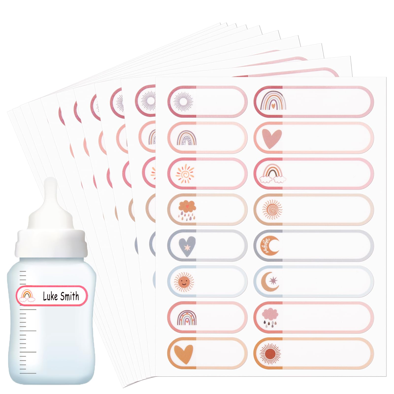 Name Labels for Kids Stuff Daycare, 160 PCS Waterproof Labels for School Supplies, Personalized Name Stickers Tags for Water Bottles, Sippy Cup,