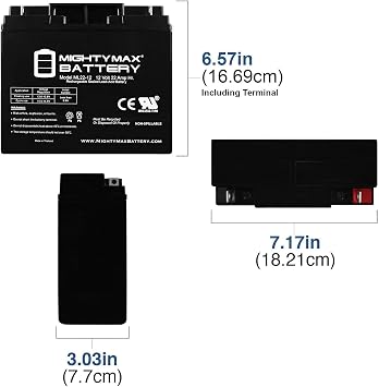 Mighty Max Battery 12V 22AH Replaces Pride GoGo Elite Traveler Plus MKB ES17 12-2 Pack Brand Product