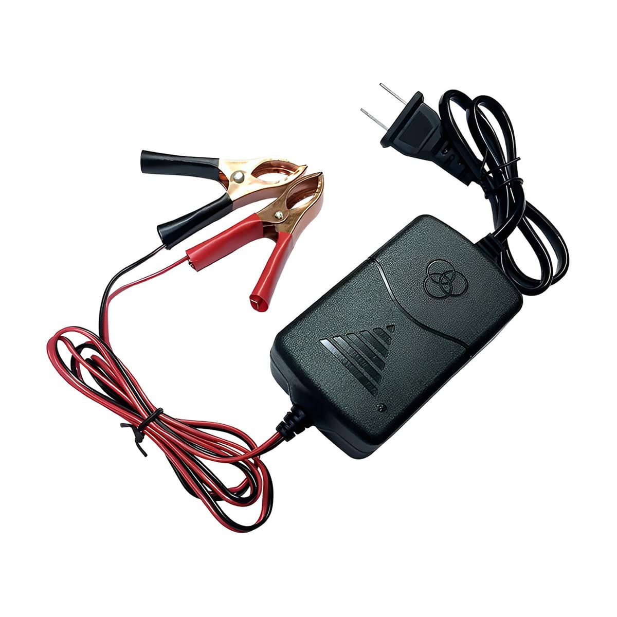 AICEL Car Battery Charger, 12V Lead Acid Automotive Charger with Crocodile Clip and Power Indicator, Smart 3 Stage Battery Maintainer for Car, Motorcycle, RV, SUV, Lawn Mower, Boat