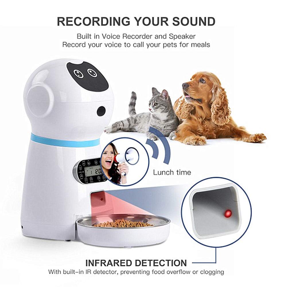 Comedero Automatico Gatos Comedero Perro Automatico Alimentador Automático De Mascotas Robot Que Sincroniza La Máquina De Alimentación Inteligente EU