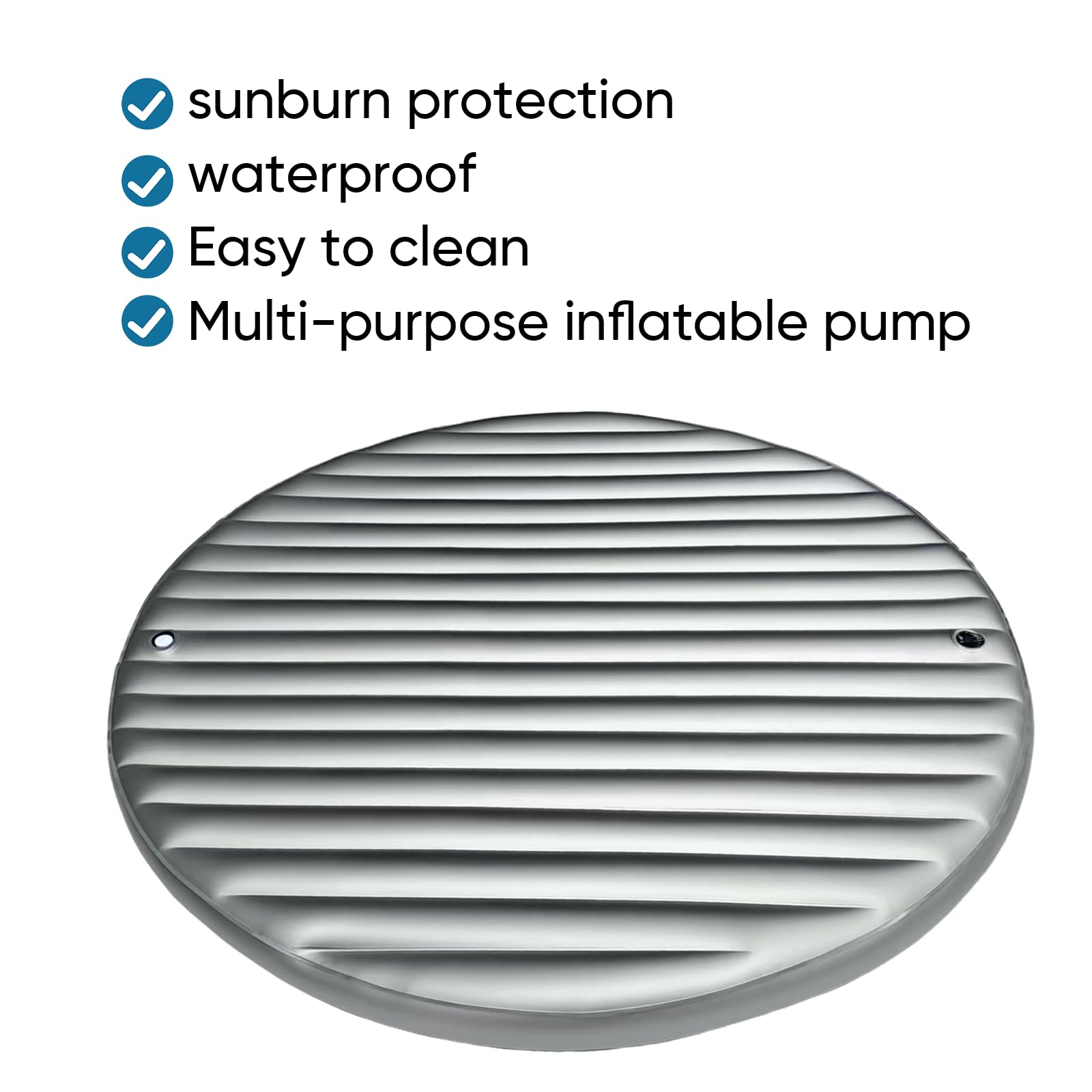 Cojín para sofá cama al aire libre, colchones redondos para cama de agua, colchones de onda completa de flujo libre, círculo de 3 pulgadas de alto x 66 pulgadas de profundidad, cojín inflable 2