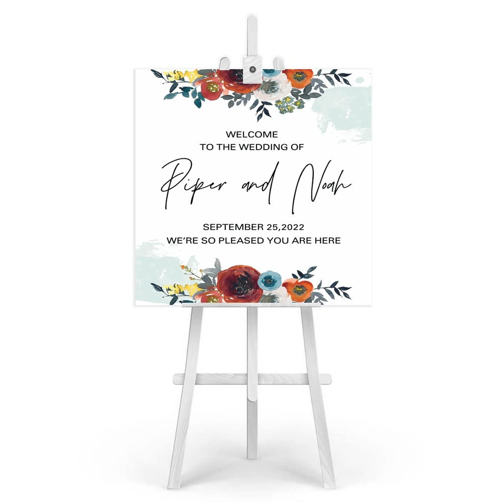 Holzschild mit Aufschrift "Welcome to Our Wedding", Hochzeitsschilder, personalisierbar, Hochzeitsschild für Zeremonie, 50,8 x 50,8 cm