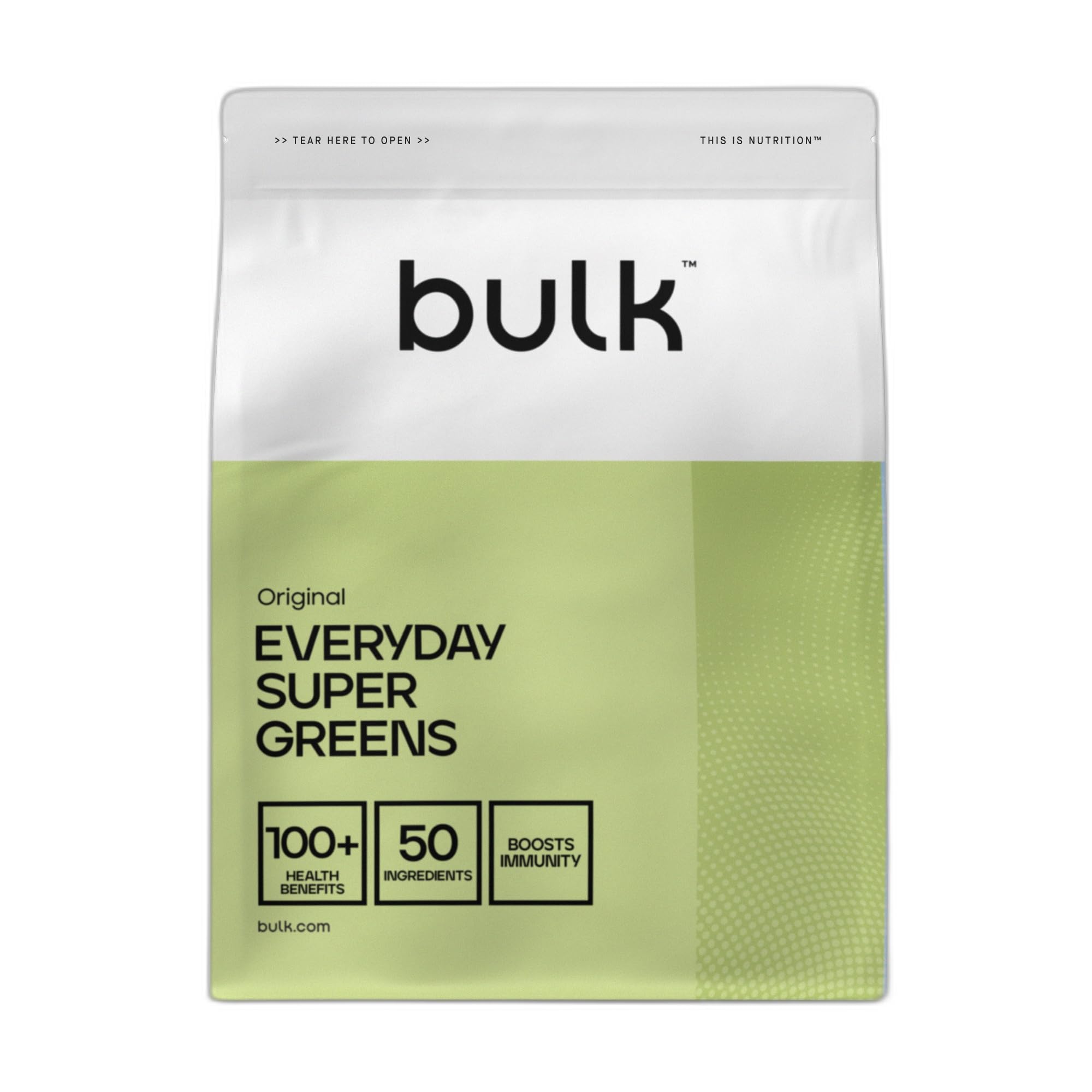 Bulk Everyday Super Greens Polvere | Originale | 30 Porzioni | Con 50 Vitamine, Minerali & Superfood | Ricco di Vitamina C, D & B12 | Supporta Immunità & Benessere