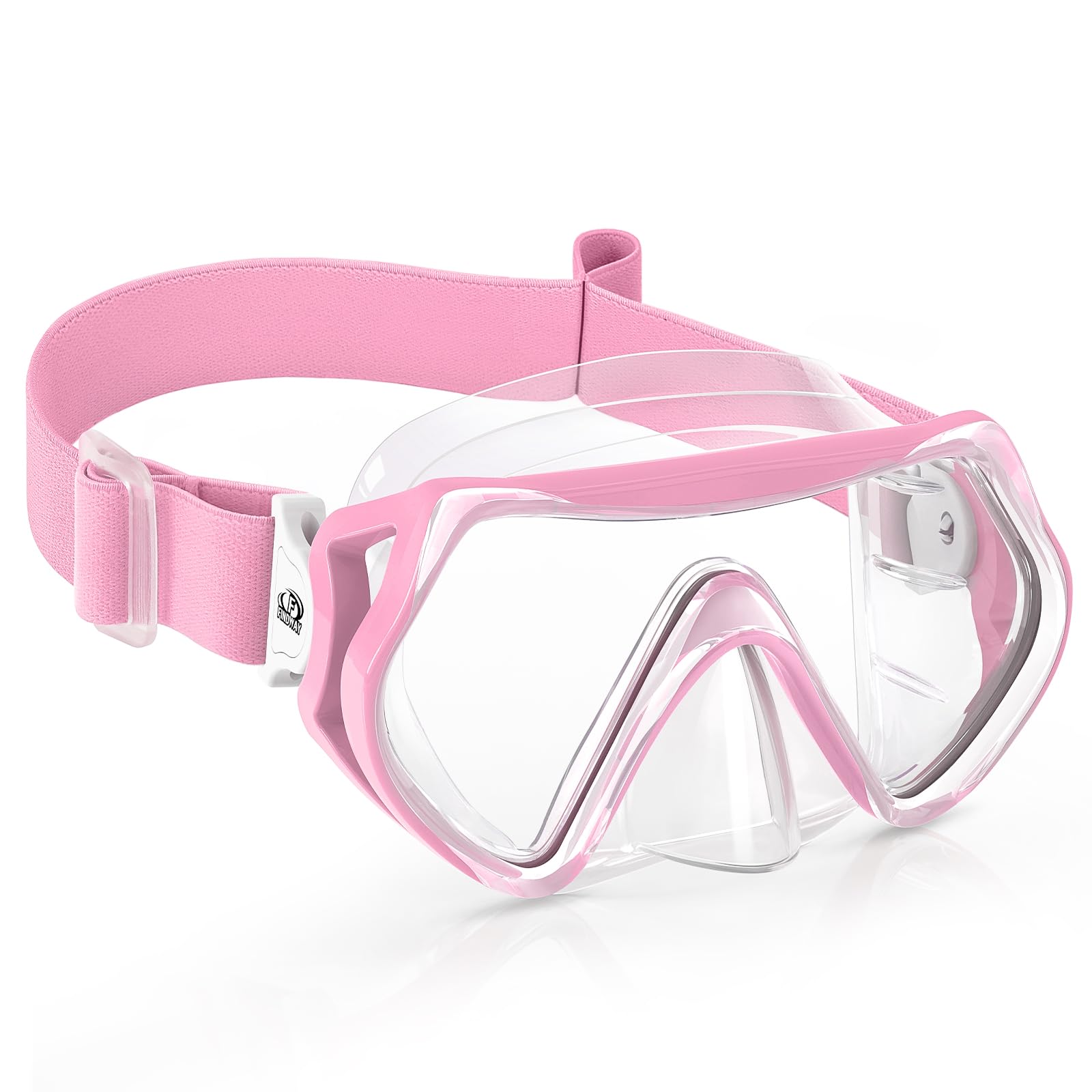Findway Taucherbrille Kinder mit Stoffband,Schnorchelmaske Kinder Schwimmbrille für Jungen Mädchen,Anti Nebel Anti-Leck 180°Panorama HD Tauchmaske mit Nasenabdeckung,für 6-16 Jahre