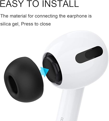 Miniatura 4 de 4 pares de orejeras para Airpods Pro de 2 generación y AirPods Pro con orificio de reducción de ruido, puntas de silicona compatibles con