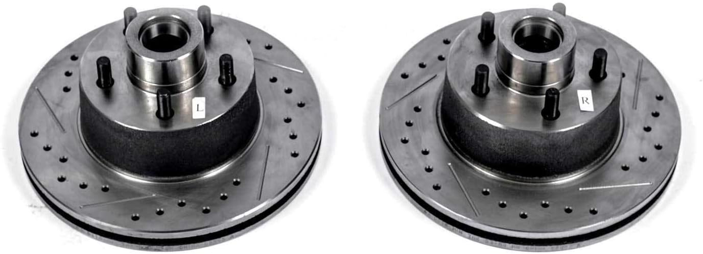 PowerStop Evolution Front Brake Rotors For Chrysler Cordoba 1975-76 |Cordoba 1980-83 |Fifth Avenue 1983-89 |Imperial 1981-83 - Drilled and Slotted Performance Disc Rotors Upgrade, AR8310XPR