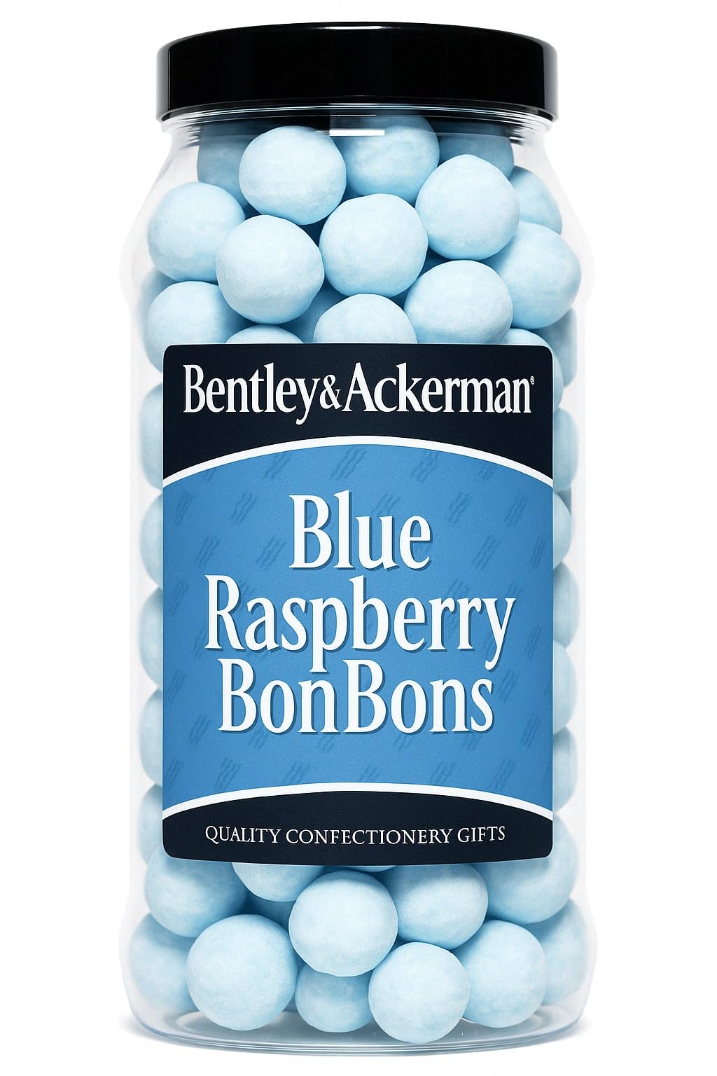 Blue Raspberry Bonbons - (605g) Original Retro Tangy Blue Raspberry Bonbons in a Jar By Bentley & Ackerman's Sweet Shop - Vegetarian
