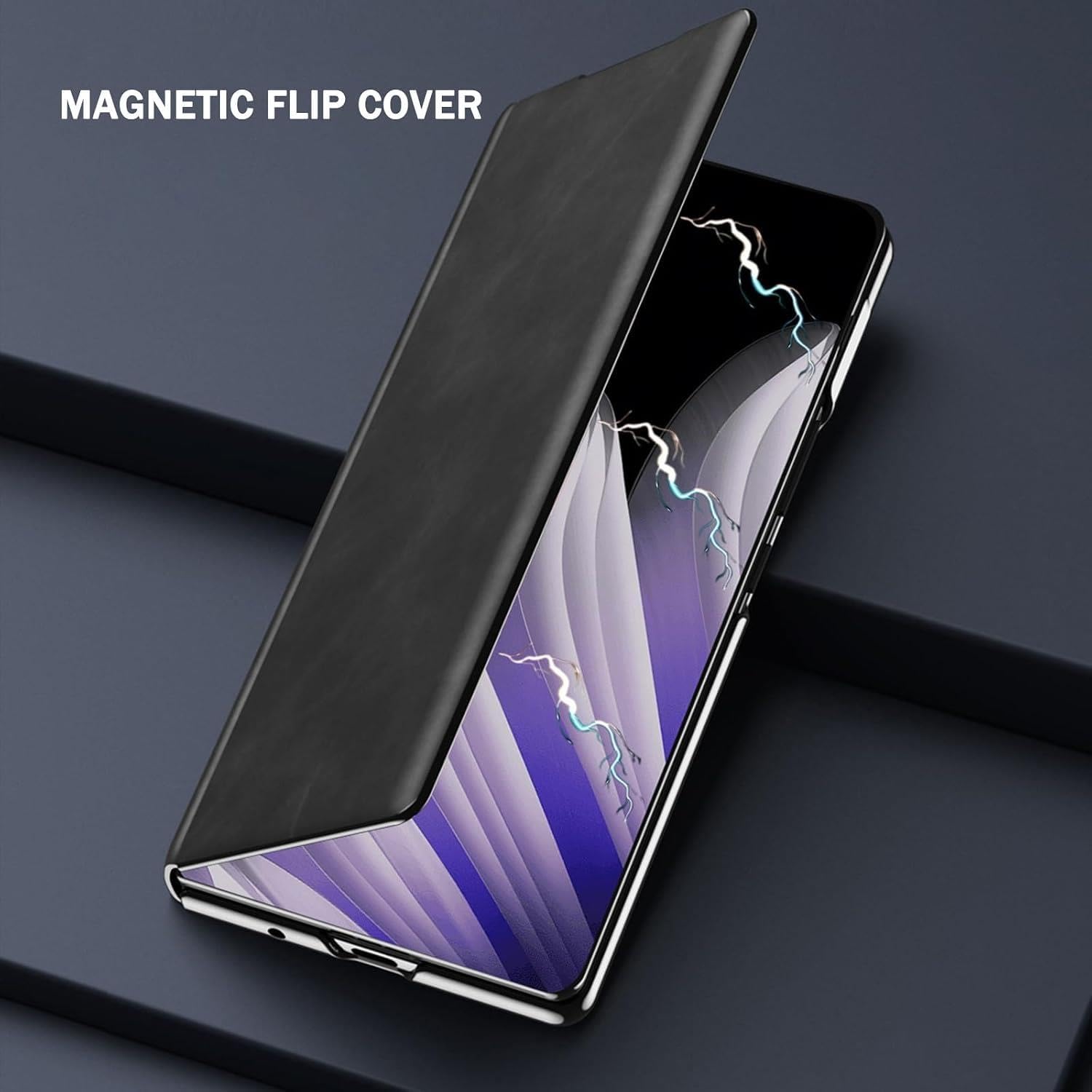 Genérico Funda for OPPO Find N6, Funda de Cuero con Textura Flip Nappa