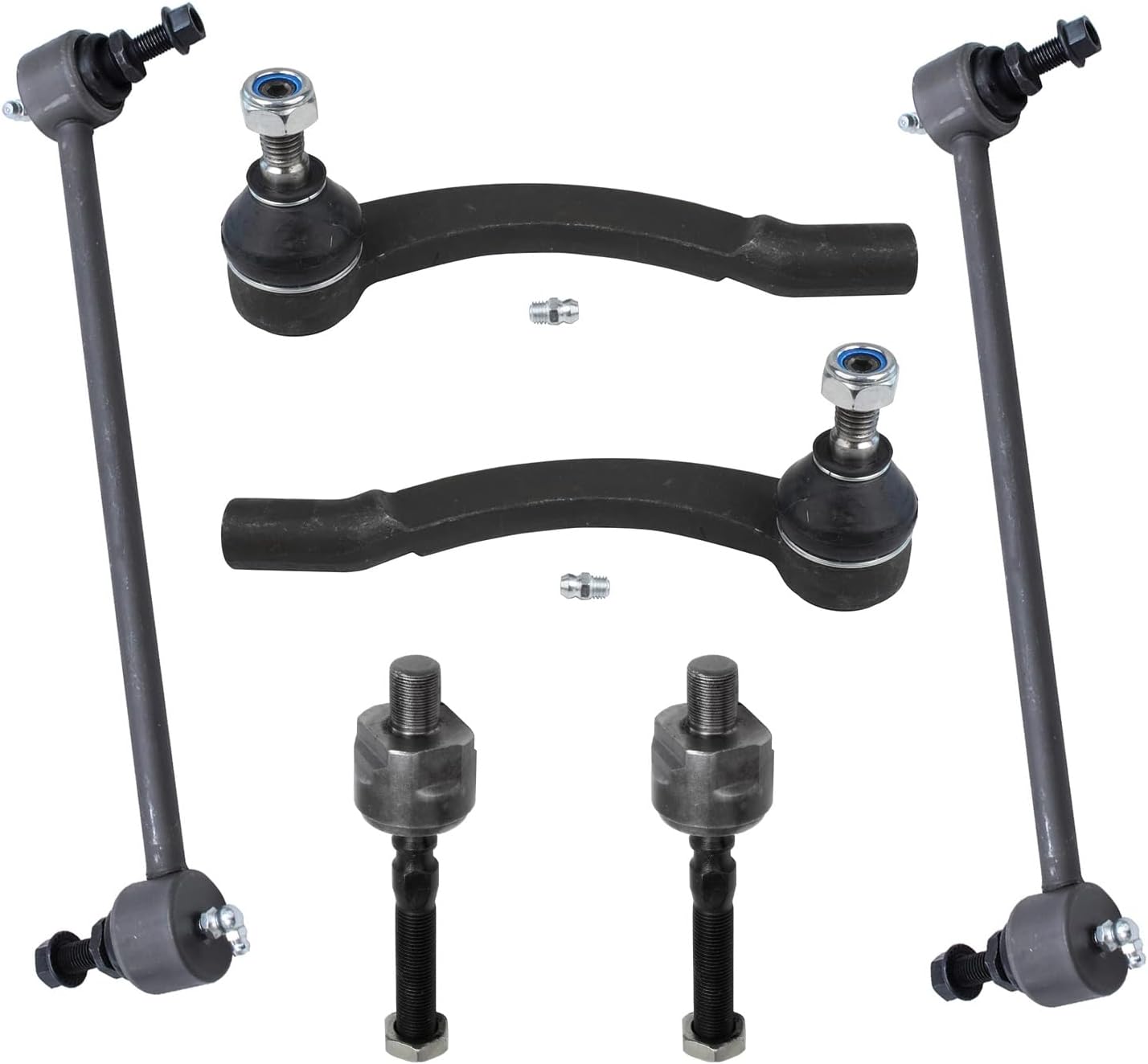 Detroit Axle - Front 6pc Suspension Kit for Volvo 850 C70 S70 V70, 2 Stabilizer Sway Bar Links 4 Tie Rod Ends Replacement