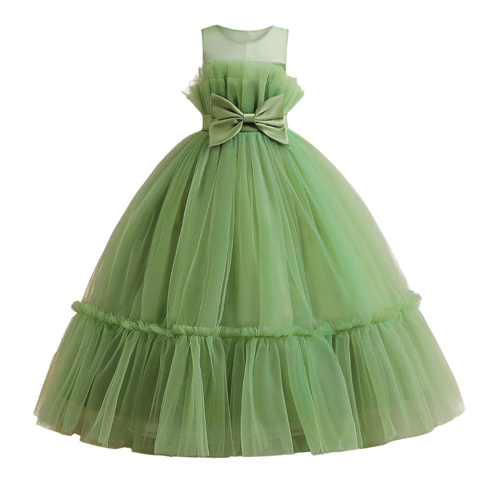 Mädchen-Festkleid mit Schleife und Rock, Elegantes Tutu-Kleid für Mädchen, ideal für Festliche Anlässe und Aufführungen