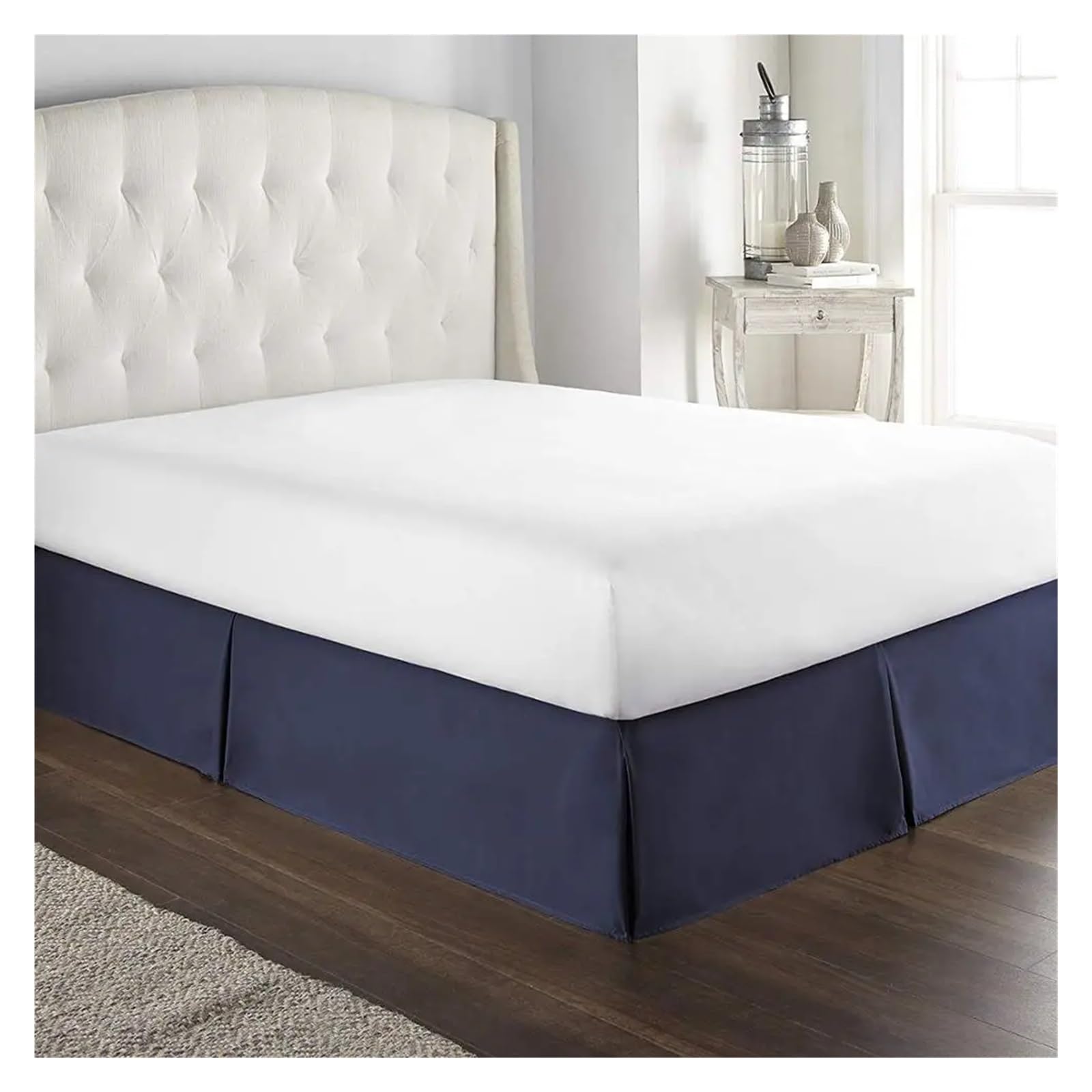 Mantovana giroletto Plissé Morbido e Confortevole Tessuto Antipiega, Altezza 38,1 cm, Elegante Marrone, Per Letti 140x200x35 cm, Perfetto per Arredamento Casa