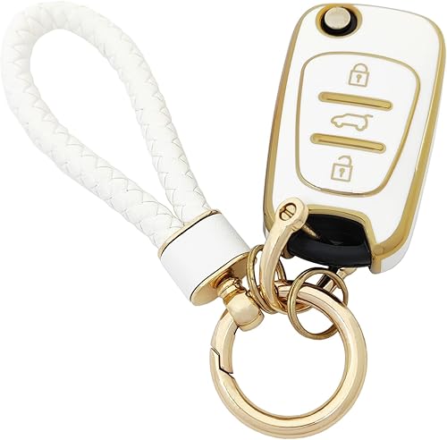 Vista 42 de Funda para llavero VW de TPU suave compatible con VW Volkswagen Jetta Passat Golf Beetle Rabbit GTI CC EOS Accesorios con llavero