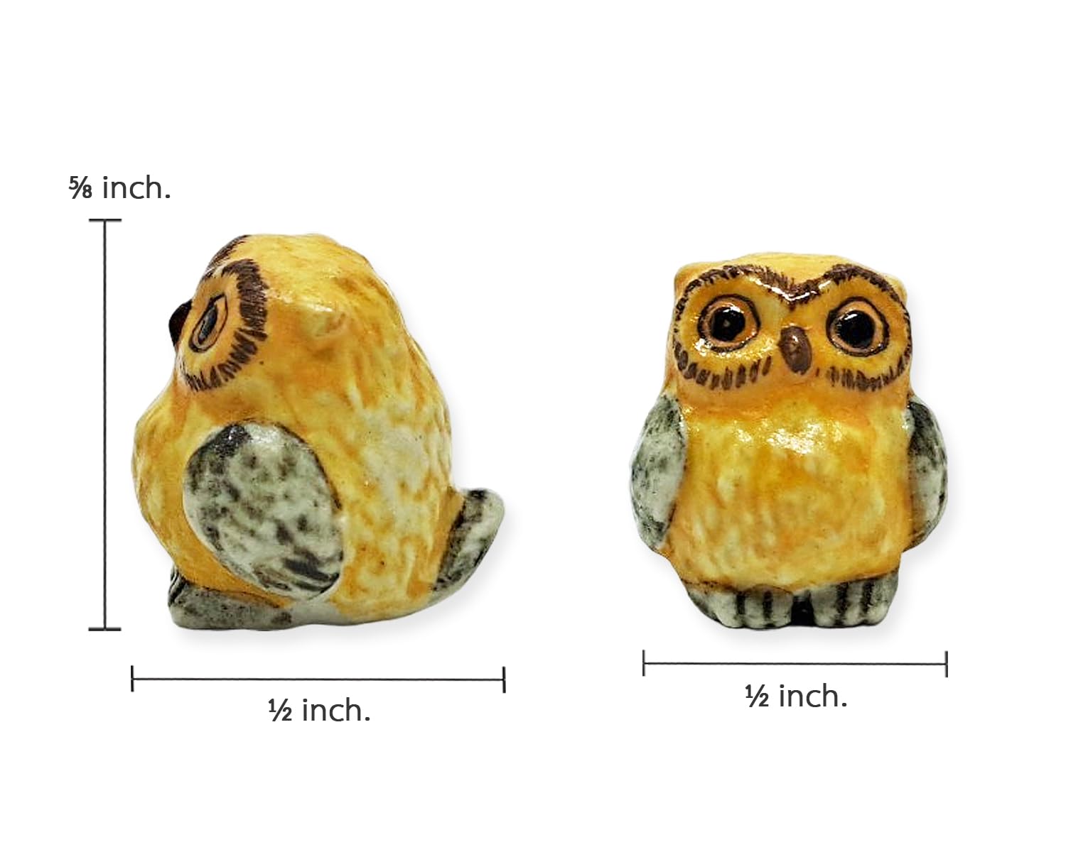 Amazon.com: WitnyStore Very Tiny ⅝ Inch Yellow Owl Straight Face