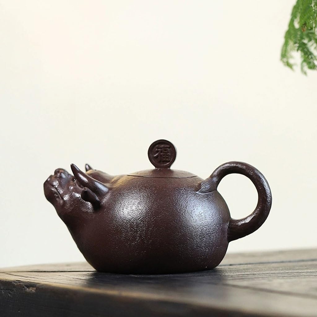 Teiera Fatta a Mano Vasi in Argilla Viola E Sabbia dalla Forma Creativa, Fantastici Set da tè for La Casa Fatti A Mano per Fare Il tè in Foglia