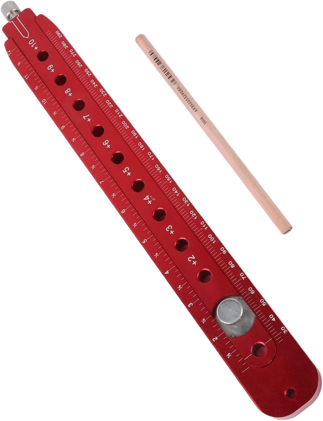 aqxreight Woodworking Scriber Adjustable Circle Marking Tool for Wood Metal and Plastic with Aluminum Alloy Construction and Clear Inch Scale for Drafting and Carpentry