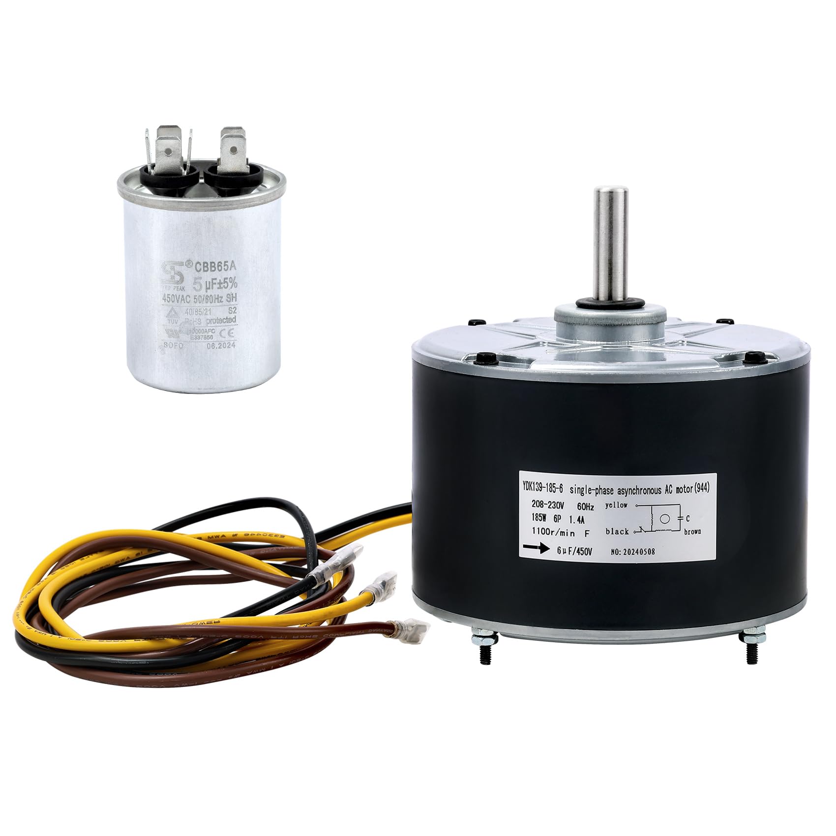 PIRIPARA Condenser Fan Motor Replaces Carrier # 5KCP39EGS070S 5KCP39EGY823S, Genteq #GE3905, Bryant Payne HC39GE236 HC39GE237 HC39GE234A Dayton 6DLL0,