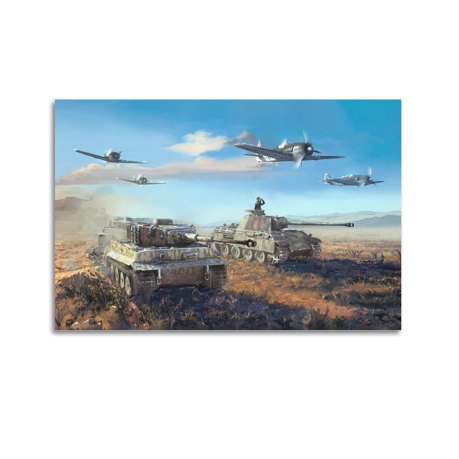 Gtthok Unframe-Style Ww2 Vintage Tanks Poster German Tanks Decorative Painting Canvas Art Picture 16X24inch(40X60cm)