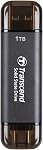 Transcend ESD310 128Go Disque SSD Externe, Jusqu'à 1,050Mo/s, Clé USB Double pour iPhone/iPad/Mac/Windows, Android/Tablette/PC, Clé USB 3.2 Gen 2, Stick Photo 2-en-1 Type C & Type A
