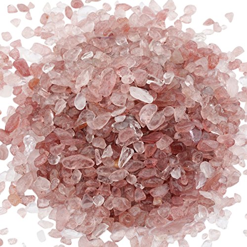 rockcloud 1 lb Strawberry Quartz Small Tumbled Chips Crushed Stone Healing Reiki Crystal
