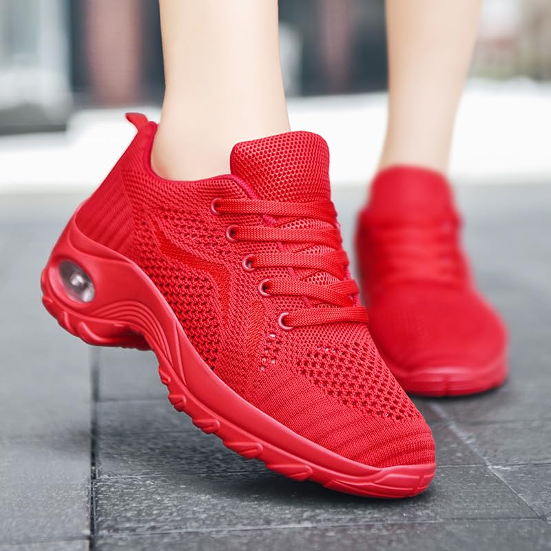 Image of DLWKIPV Womens Walking Running Shoes Tennis Slip On Sneakers Gym Workout Sport Lightweight Breathable Mesh Comfortable Casual Apricot Size 8