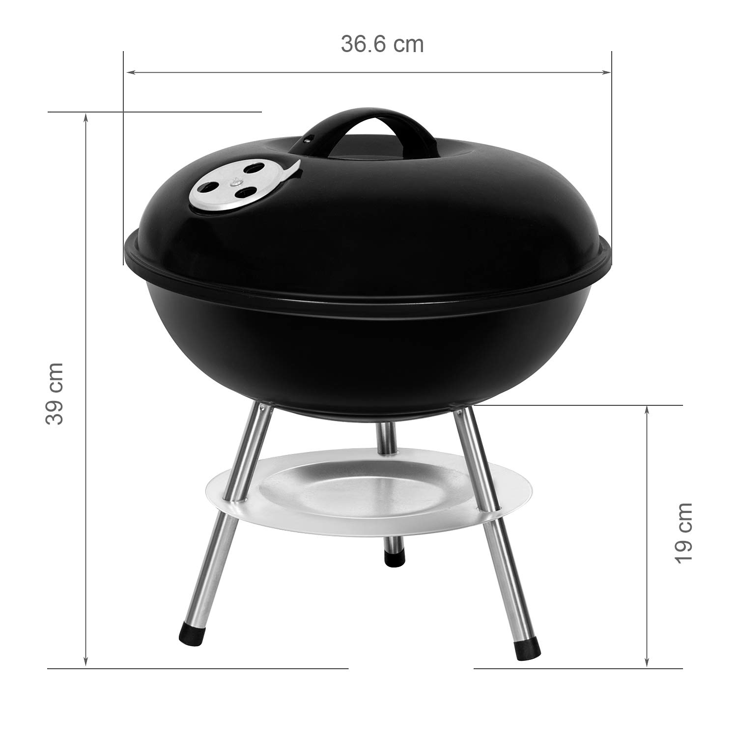 Barbecue Charbon de Bois BBQ Gril Portable Démontable pour Barbecue extérieur de Jardin Camping et Pique Nique (pour 3-5 Personnes)