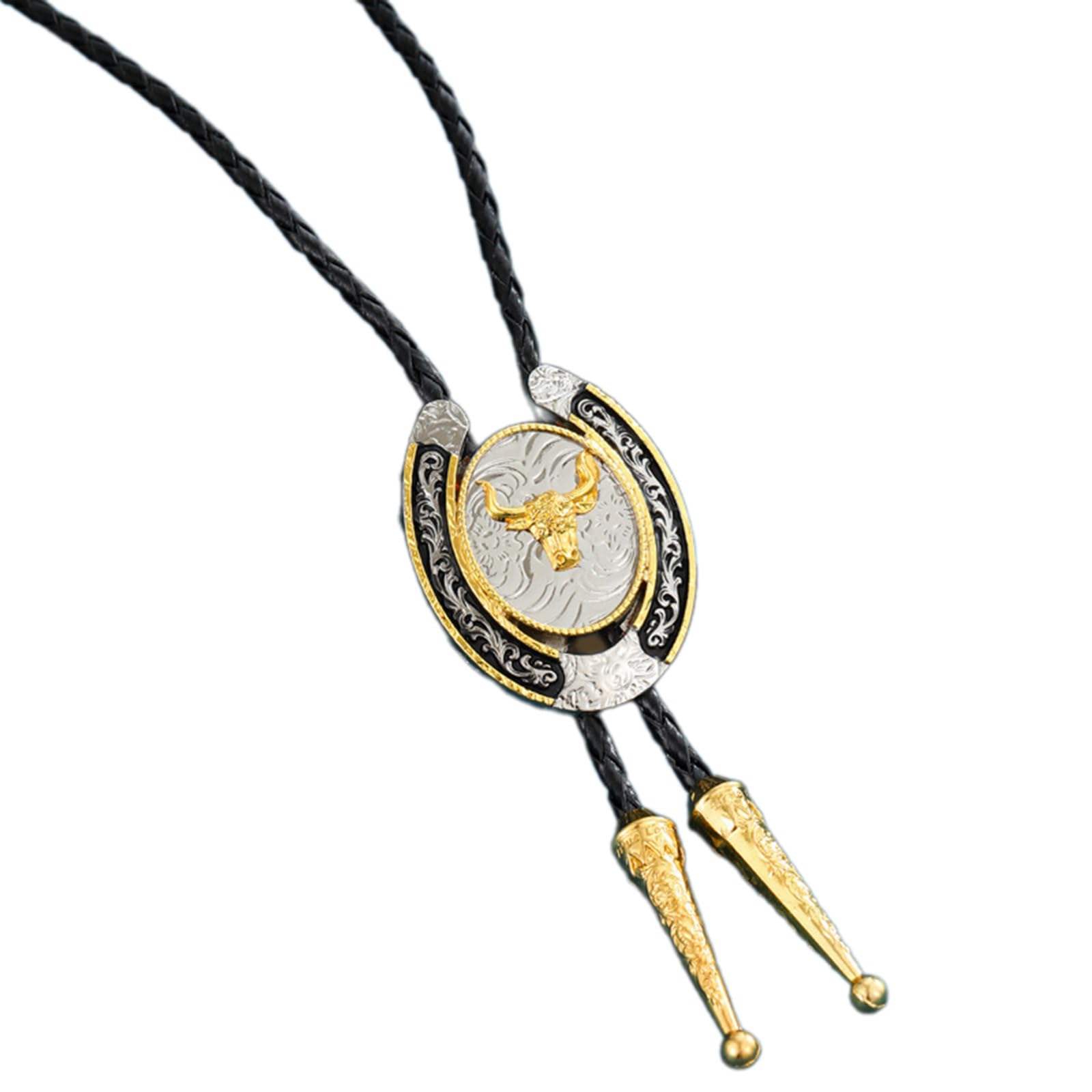 Cravatte da Cowboy, Elegante con Ciondolo Forma di Testa Cervo, Cravatta a(Deer Head Model)