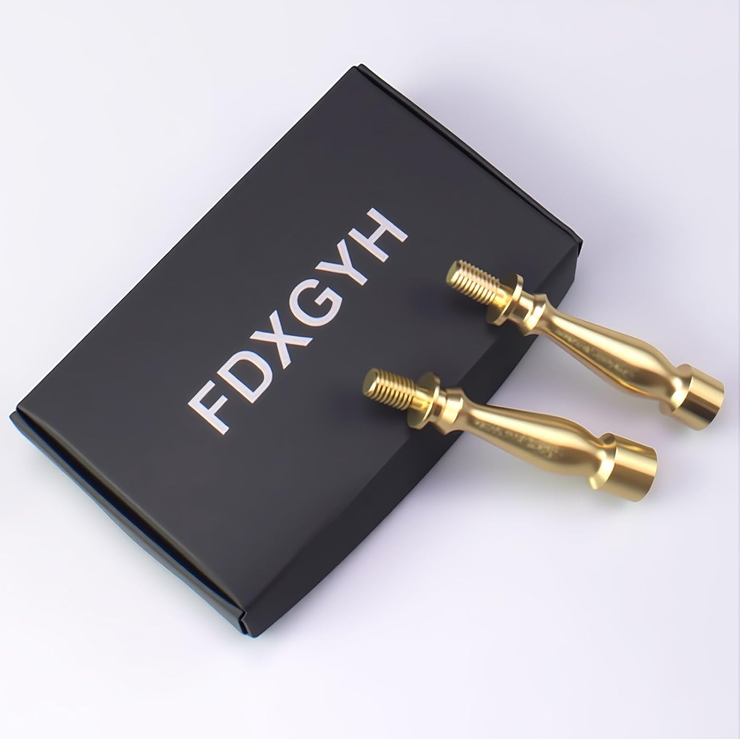 FDXGYH 2 Pcs 2.0 Inch Female to Male Lamp Shade Risers 1/4-27 Soild Copper Lamp Finial Extender for Washer Type Lamp Shades (Gold)