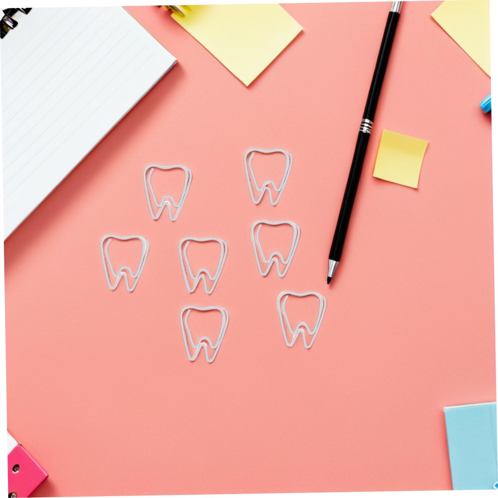 SHINEOFI 150 Piezas Clip de Papel en Color Claro Unidades Clips Metálicos Decorativos para Oficina y Útiles Escolares