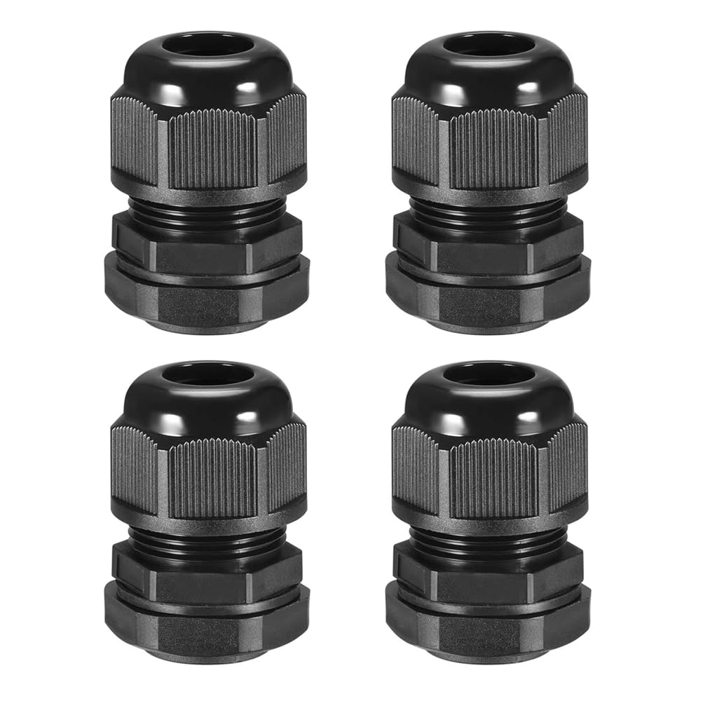 4 Pcs Cable Gland, PG42 Nylon Cable Connectors Waterproof Wire Gland Joints Wire Protector for 31-39mm Dia Wires (Black)