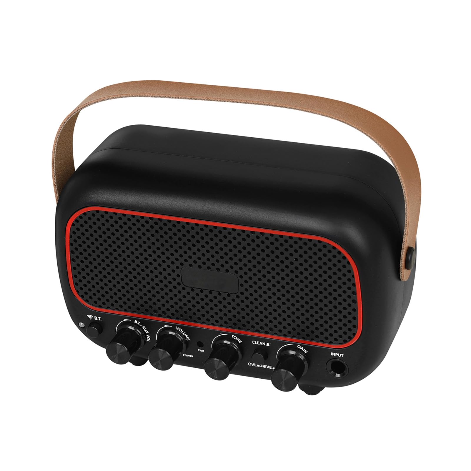 Tragbarer Gitarrenverstärker 10 W, BT-Musikwiedergabeverstärker, Wiederaufladbarer Batterieverstärker mit Kopfhöreranschluss und Sauberer Overdrive-Dual-Tone-Steuerung, Ideal für E-Gitarre