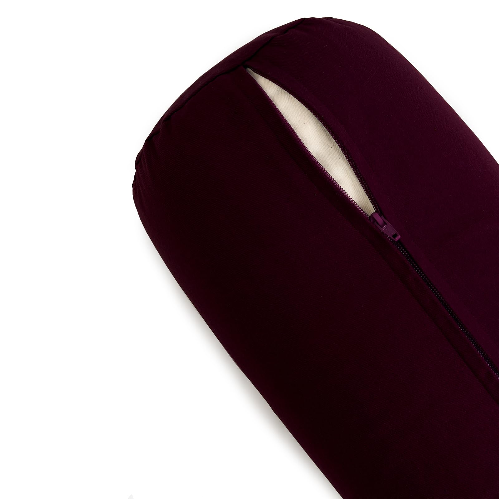 Yoga Studio Lotus Kissen, Baumwolle, mit YKK-Reißverschluss, 23 x 61 cm, Bio-Buchweizen