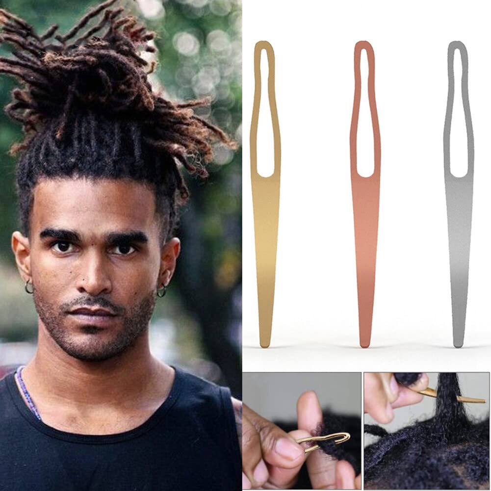 YYDS 5Pcs Dreadlock Interlocking Needles Craft Sisterlock Crochet Needles Hair Dreadlock Maintenance Fastening Tool(Rose gold)