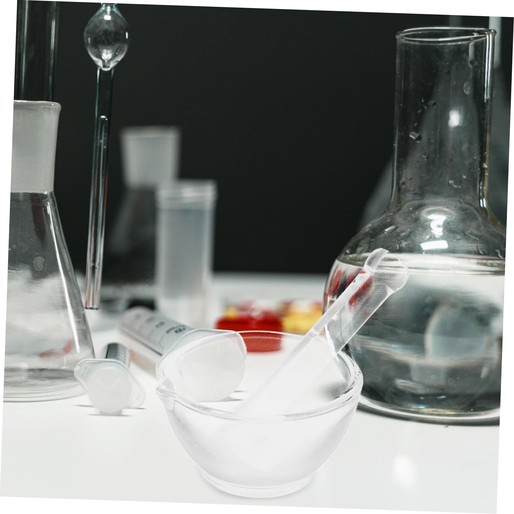 Mortero Vidrio para Moler Medicamentos Mano Ergonómica, Recipiente Laboratorio y Farmacia, Tazón para Molienda Segura y Duradera