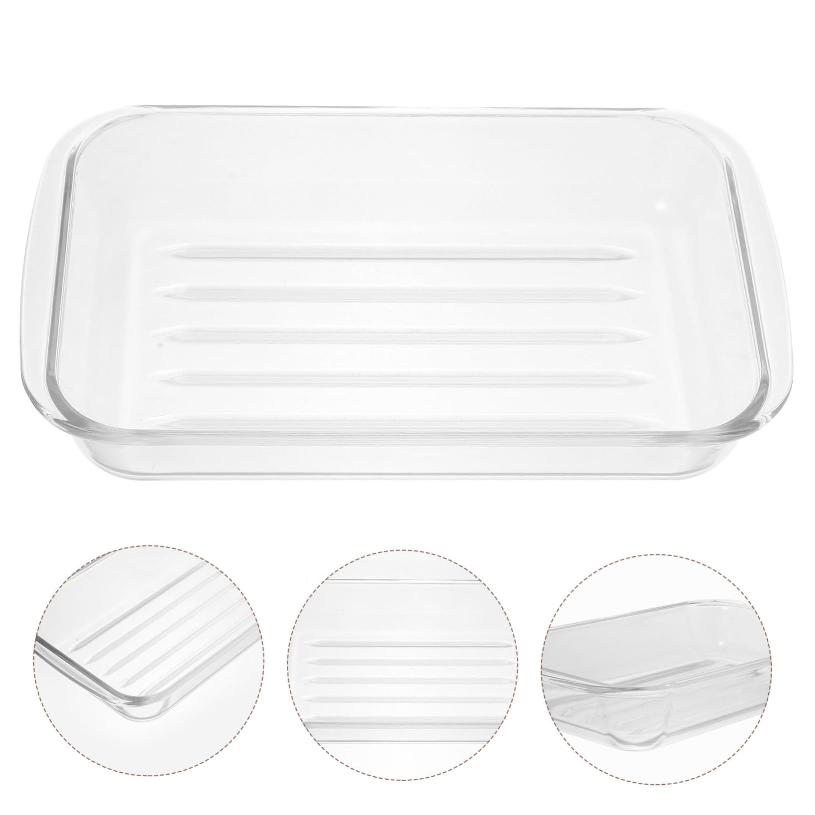 Cabilock Fuente de Vidrio Templado para Hornear 1,5 L, Apta para Horno, Resistente Acabado Liso, Adecuado para Cocina Casera