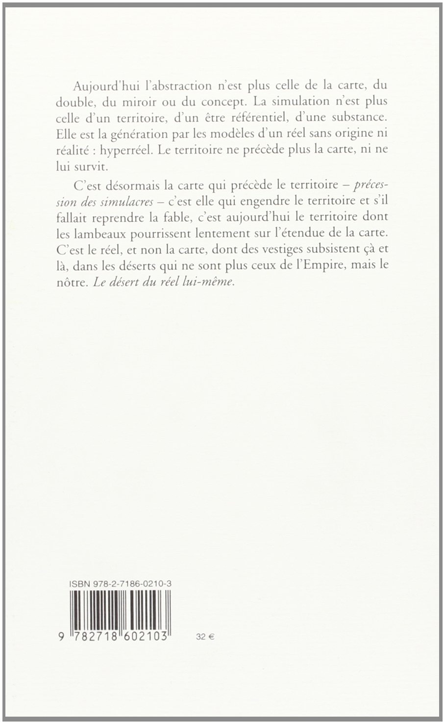 Simulacres Et SimulationSimulacres et simulation