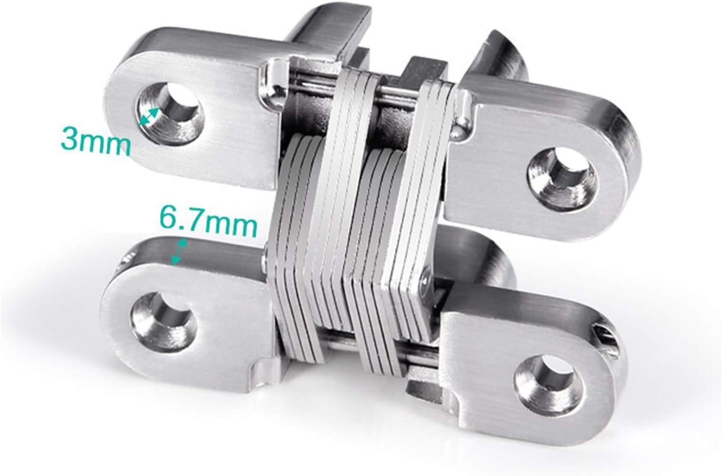Kitchen Cabinet Hinges,Stainless Steel Hinge ，2pcs Hinges 304 Stainless Steel Concealed Hinge Invisible Inlay Folding Door Hinge Kitchen Furniture Hardware(28X117MM)