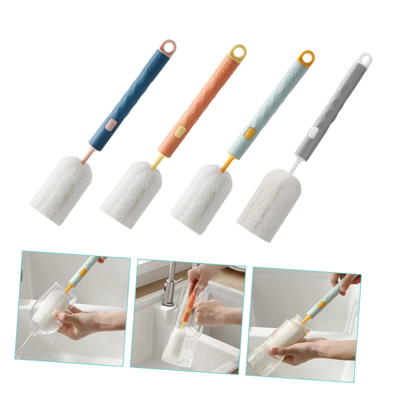 ibasenice 12pièces Brosse De Nettoyage Détachable Pour Bouteilles Brosse Longue Pour Tétines Et Gourdes Nettoyage Pratique Avec Poignée Confortable Couleurs