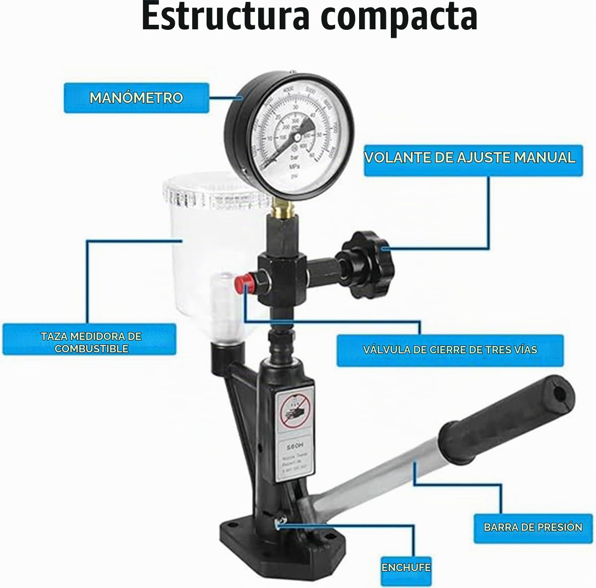 Comprobador de inyectores Common Rail CR-C,Comprobador de inyectores Common Rail, Comprobador de inyectores Diesel Profesional + Comprobador de inyectores de Combustible S60H