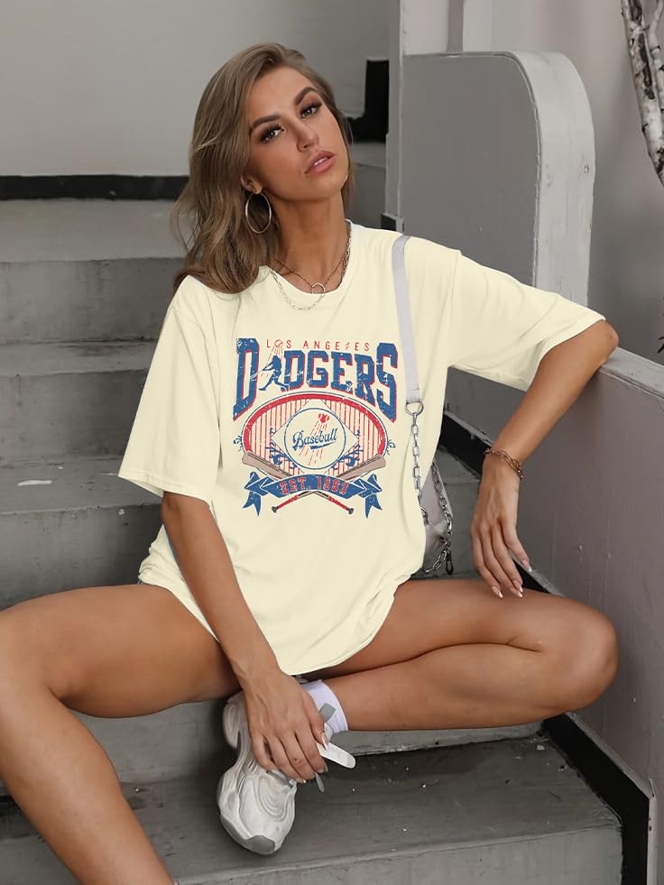 Baseball Shirts for Women Oversized Game Day Sports Fan Shirt Baseball Mama Casual Short Sleeve Tee3
