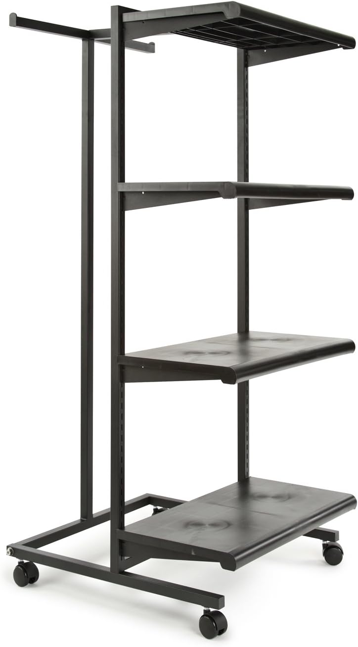 Econoco K410 - B Frame With 4-24 in. Shelves And 1 T-Stand 1 in. Square Tubing - Black