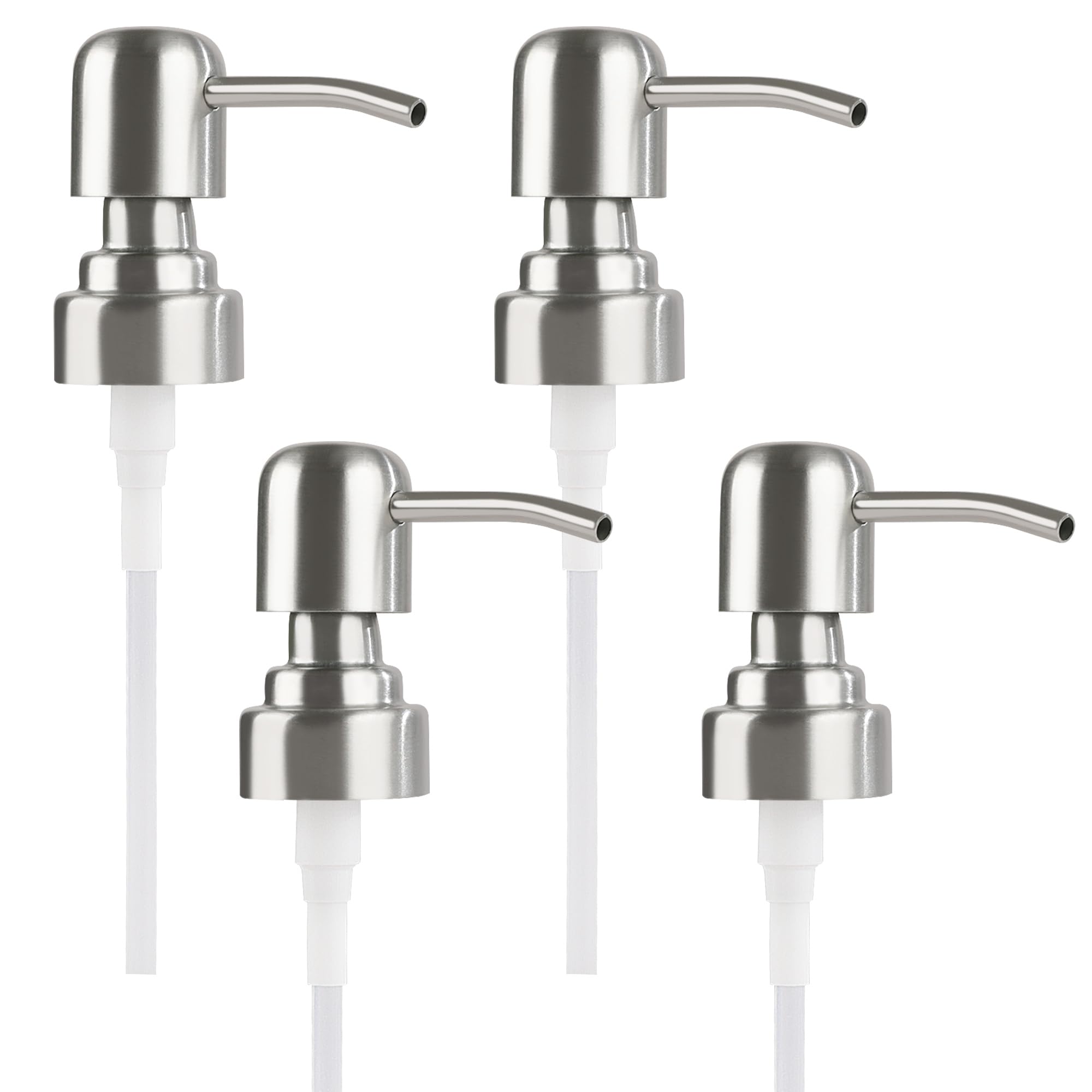 Amazon.com: HOMBYS Stainless Steel Lotion Dispenser Pump 4 PCS Set,Soap ...