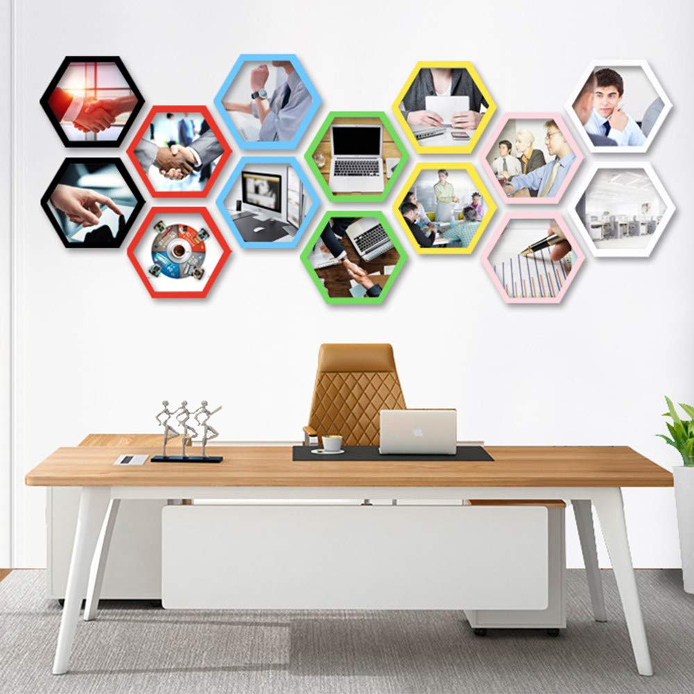 Cadre photo hexagone rose 12 pouces pour mur de salon