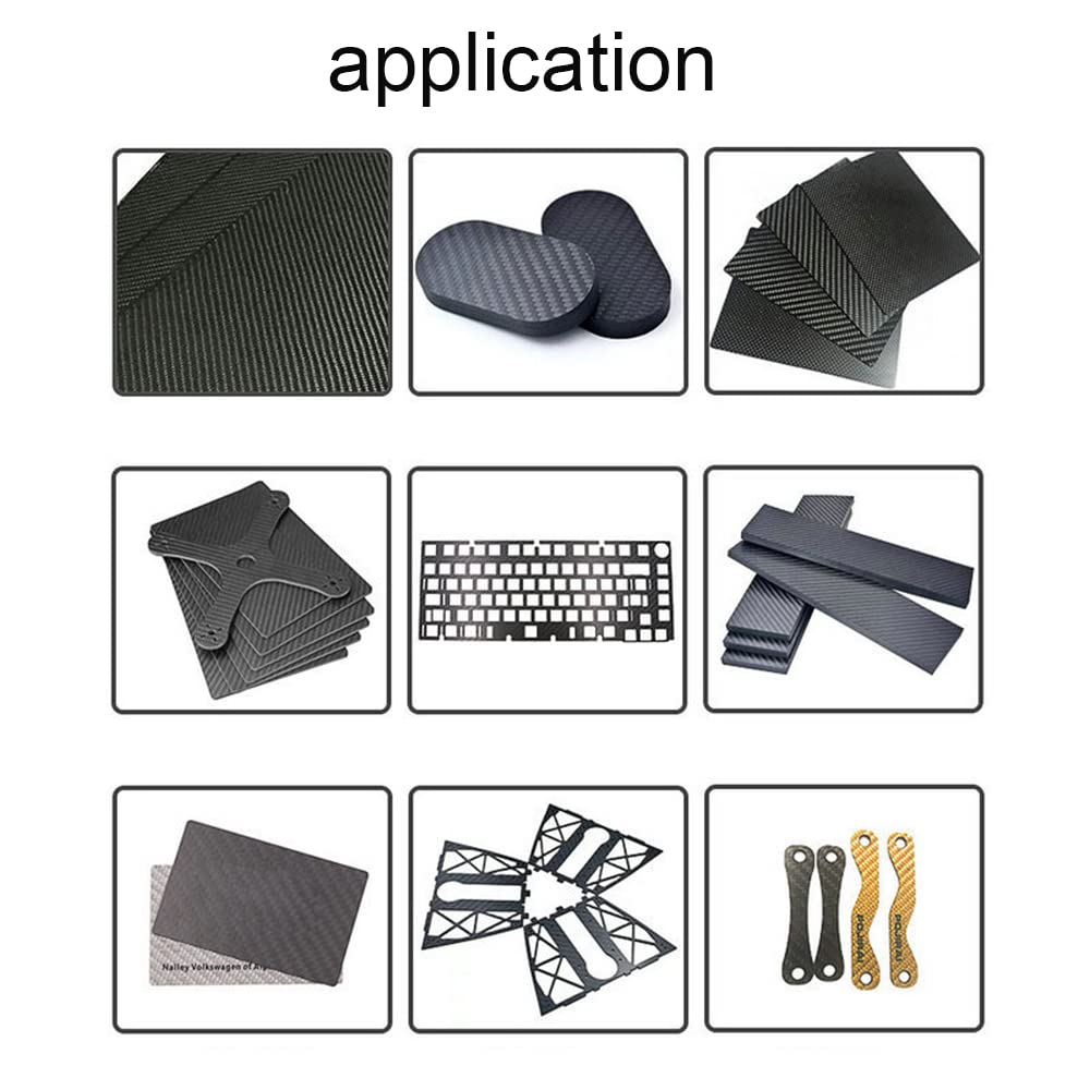 TEN-HIGH 3K Kohlefaser Platte 300×200×0.5 mm, Carbonfaserplatten 0.5 mm für Drohnenrahmen,1 Stück Twill Kohlefaserplatten Plattenmaterial mit Hoher Härte und Glänzender Oberfläche